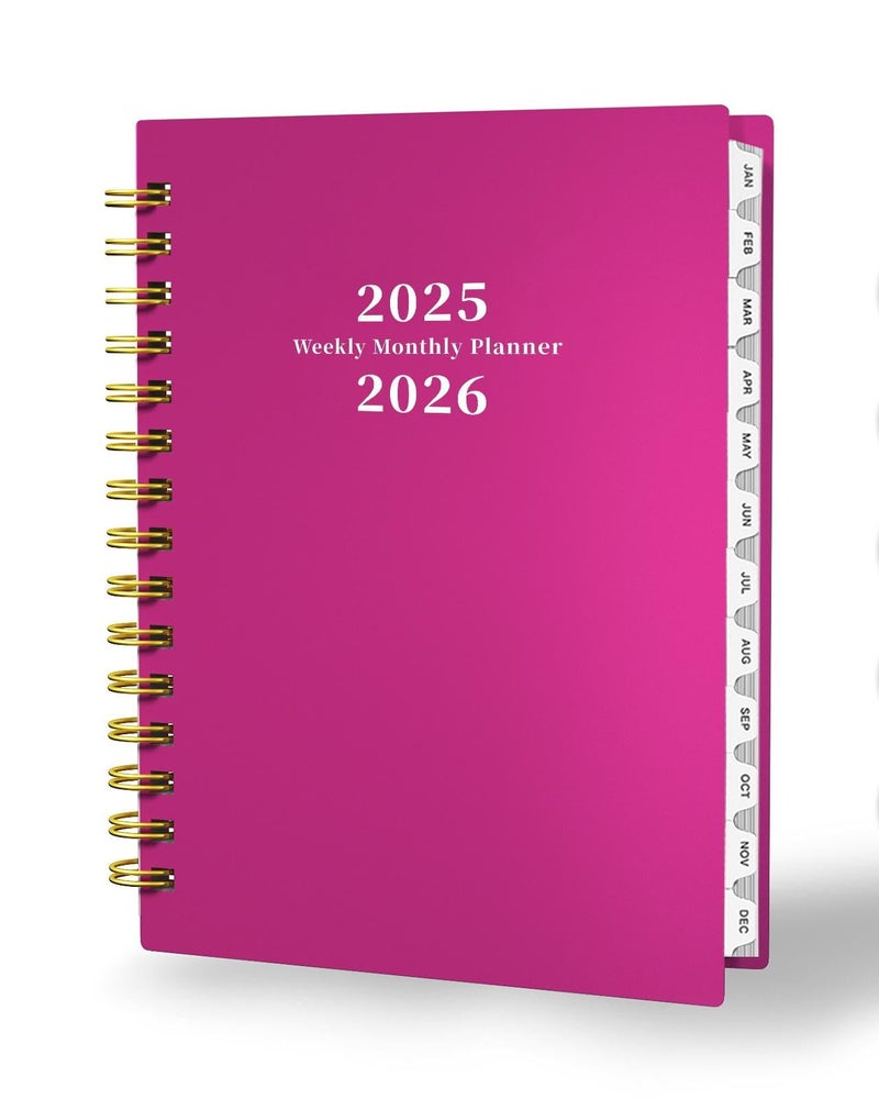 Ymumuda Planner 2025-2026 - 12-Month Daily Weekly Monthly Planner from JUL.2025 to JUN.2026, 8.4"" X 6"", Spiral Notebook Agenda Personal Organizer with Stickers Inner Pocket for Office School Supplies - Image 1